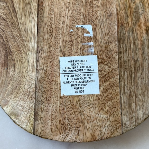 Natural Wood Cheese Board With Golden Edge Gold Accents - Picture 5 of 14